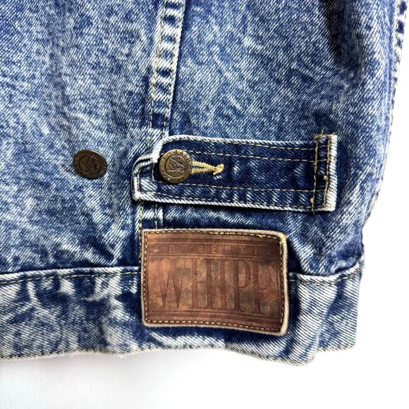 WHIPP Distressed Acid Wash Oversized Jacket Size Small (VINTAGE) - Picture 6 of 7